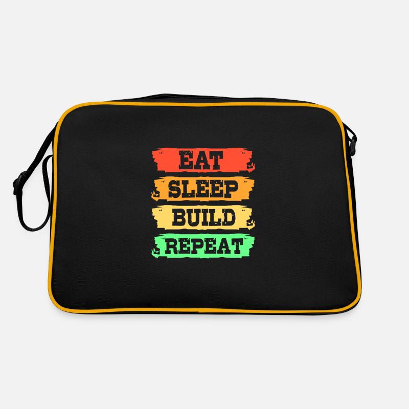Construction worker construction site Retro Bag