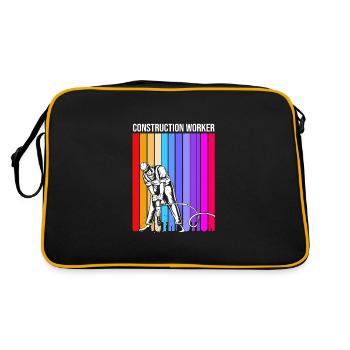 Construction worker construction site - Retro Bag - black/gold - Back
