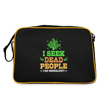 Stammbaum Genealogie - Retro Tasche - Schwarz/Gold - Hinten