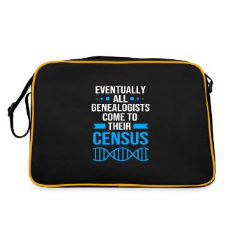 Stammbaum Genealogie - Retro Tasche - Schwarz/Gold - Hinten