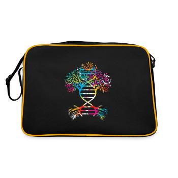 Stammbaum Genealogie - Retro Tasche - Schwarz/Gold - Hinten