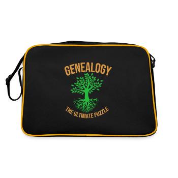 Stammbaum Genealogie - Retro Tasche - Schwarz/Gold - Hinten