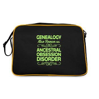 Stammbaum Genealogie - Retro Tasche - Schwarz/Gold - Hinten