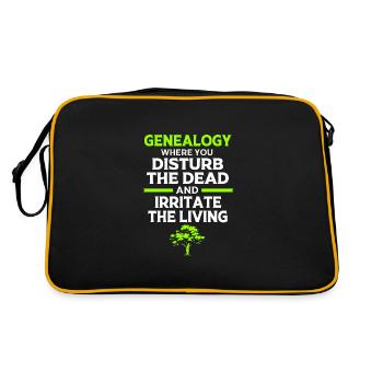 Stammbaum Genealogie - Retro Tasche - Schwarz/Gold - Hinten