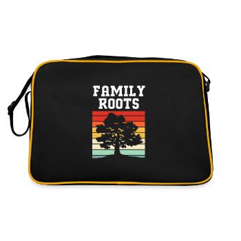 Stammbaum Genealogie - Retro Tasche - Schwarz/Gold - Hinten