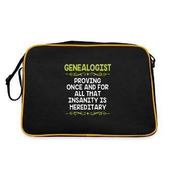 Stammbaum Genealogie - Retro Tasche - Schwarz/Gold - Hinten