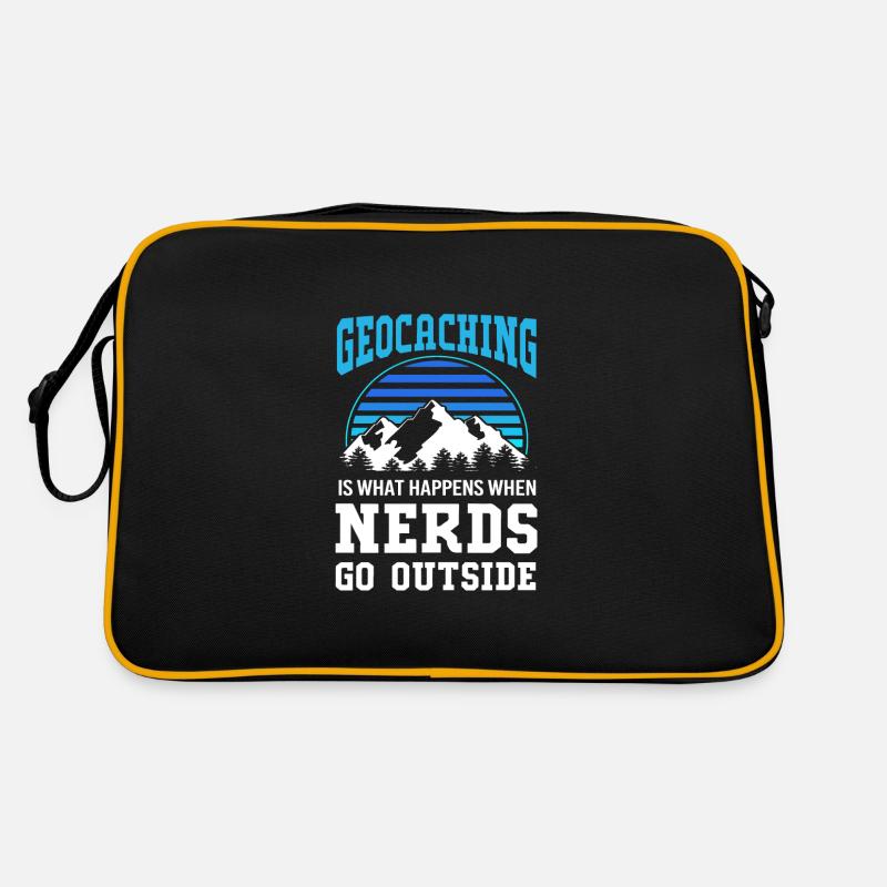 Geocaching Geocache Geocacher - Retro Tasche - Schwarz/Gold