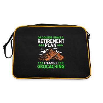 Geocaching Geocache Geocacher Pension - Retro Bag - black/gold - Back