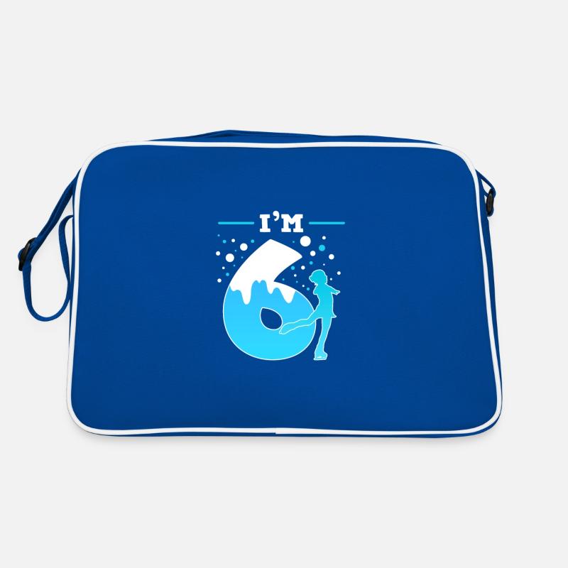 Schlittschuh Eislauf 6. Kindergeburtstag Retro Tasche