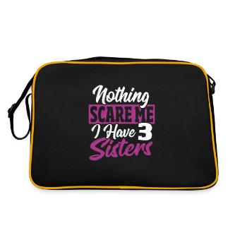 Nichts macht mir Angst, ich habe 3 Schwestern - Retro Tasche - Schwarz/Gold - Hinten