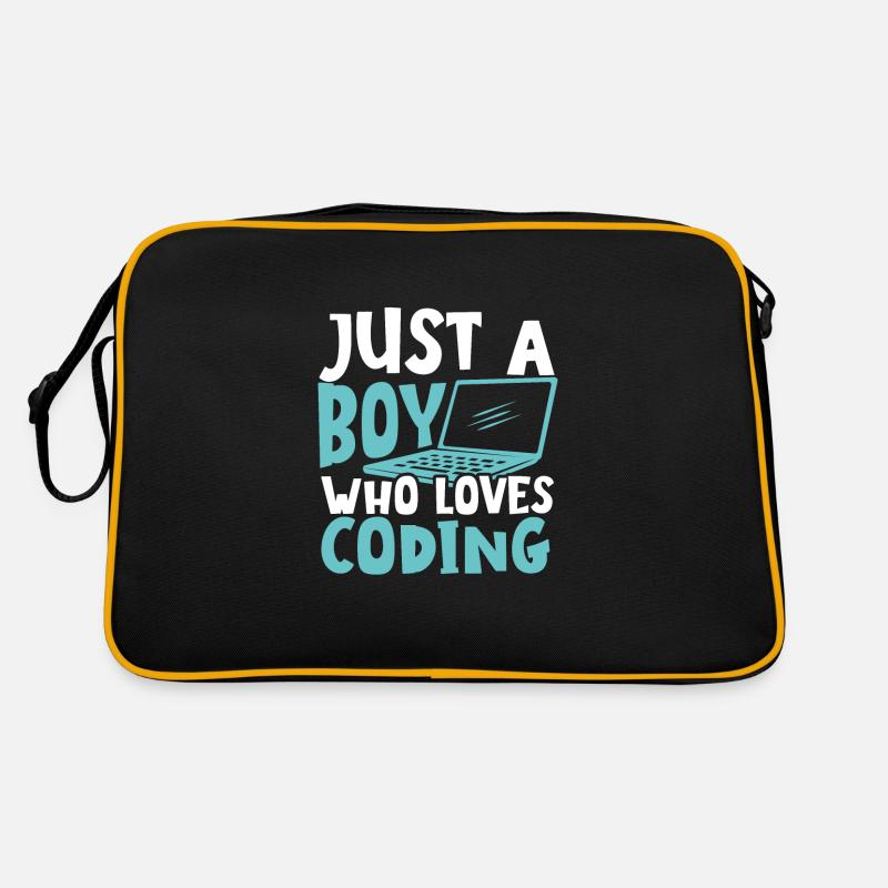 Nur ein Junge, der gerne programmiert - Retro Tasche - Schwarz/Gold