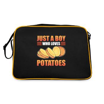 Just a boy who loves potatoes - Retro Bag - black/gold - Back