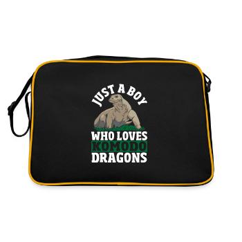 Just a boy who loves Komodo dragons - Retro Bag - black/gold - Back