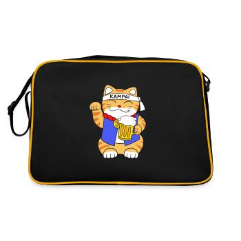 Porte-bonheur Maneki Neko Japon - Sac Retro - noir/or - Dos