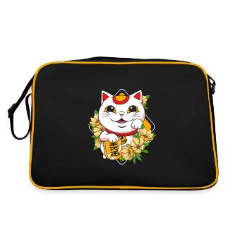 Porte-bonheur Maneki Neko Japon - Sac Retro - noir/or - Dos