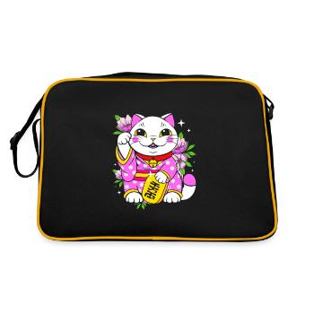 Porte-bonheur Maneki Neko Japon - Sac Retro - noir/or - Dos