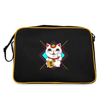 Porte-bonheur Maneki Neko Japon - Sac Retro - noir/or - Dos