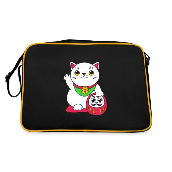 Porte-bonheur Maneki Neko Japon - Sac Retro - noir/or - Dos