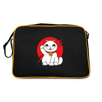 Porte-bonheur Maneki Neko Japon - Sac Retro - noir/or - Dos