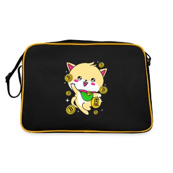 Porte-bonheur Maneki Neko Japon - Sac Retro - noir/or - Dos