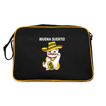 Porte-bonheur Maneki Neko Japon - Sac Retro - noir/or - Dos