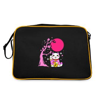 Porte-bonheur Maneki Neko Japon - Sac Retro - noir/or - Dos