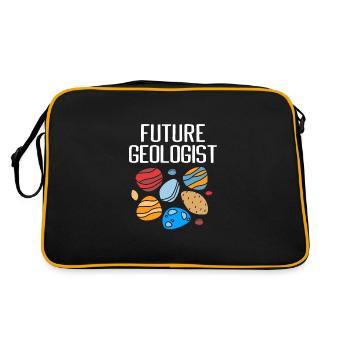 Geologe Geologie - Retro Tasche - Schwarz/Gold - Hinten