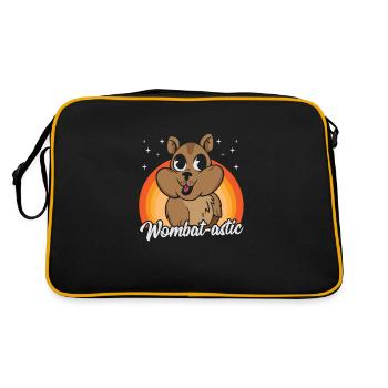 Wombat-astic Wombat merchandise with Australian - Retro Bag - black/gold - Back