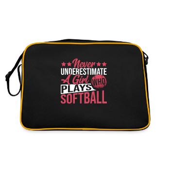 Ne sous-estimez jamais une fille qui joue au softball - Sac Retro - noir/or - Dos