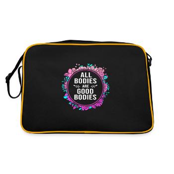 Body Positivity Feminist Feminismus Feministin - Retro Tasche - Schwarz/Gold - Hinten