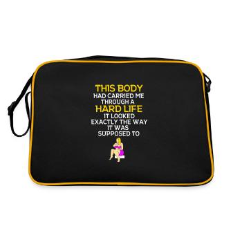 Body Positivity - Retro Tasche - Schwarz/Gold - Hinten