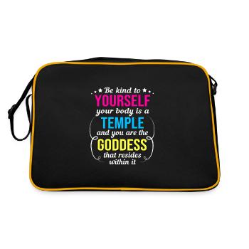 Body Positivity Feminist Feminismus Feministin - Retro Tasche - Schwarz/Gold - Hinten