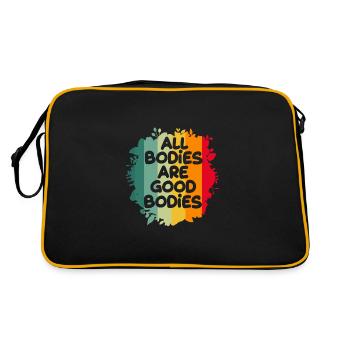 Body Positivity Feminist Feminismus Feministin - Retro Tasche - Schwarz/Gold - Hinten