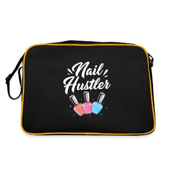 Nageldesignerin Nagel Kosmetik Kosmetikerin - Retro Tasche - Schwarz/Gold - Hinten