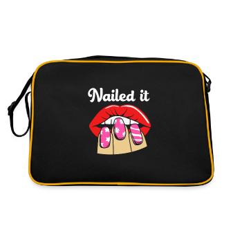 Nageldesignerin Nagel Kosmetik Kosmetikerin - Retro Tasche - Schwarz/Gold - Hinten