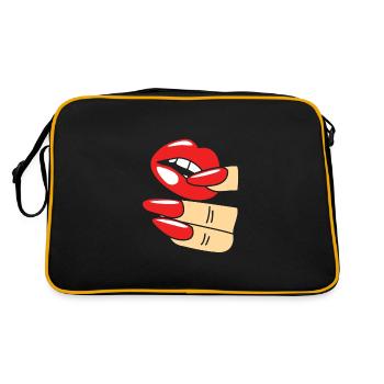 Nageldesignerin Nagel Kosmetik Kosmetikerin - Retro Tasche - Schwarz/Gold - Hinten