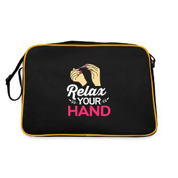 Nageldesignerin Nagel Kosmetik Kosmetikerin - Retro Tasche - Schwarz/Gold - Hinten