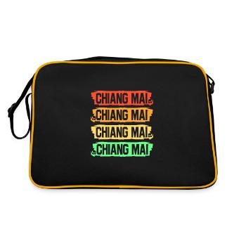 Thailand Thai Sprache - Retro Tasche - Schwarz/Gold - Hinten