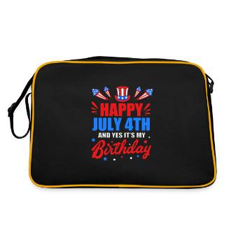 Fourth of July National Colors National Day United States - Retro Bag - black/gold - Back