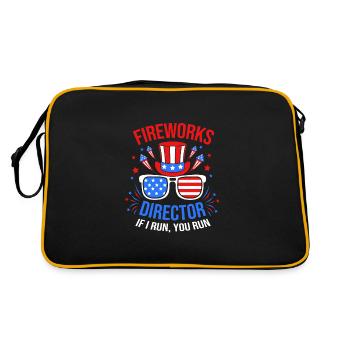 Fourth of July National Colors National Day United States - Retro Bag - black/gold - Back