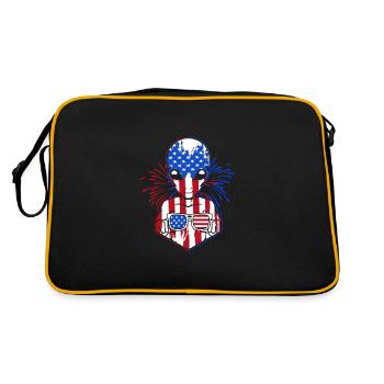 Fourth of July National Colors National Day United States - Retro Bag - black/gold - Back