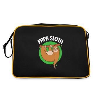 Sloth Laziness Loaf Morning Grouch Dad - Retro Bag - black/gold - Back
