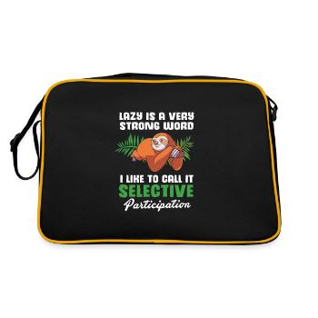 Sloth, laziness, lazy, morning grouch - Retro Bag - black/gold - Back