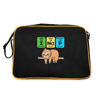 Sloth, laziness, lazy, morning grouch - Retro Bag - black/gold - Back