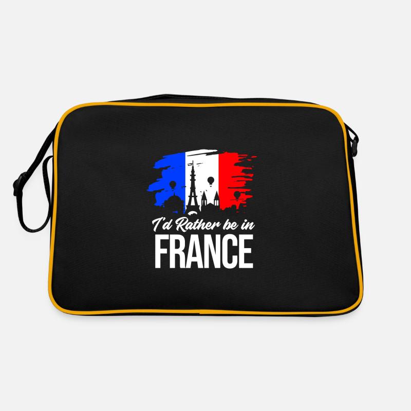 Frankreich - Retro Tasche - Schwarz/Gold
