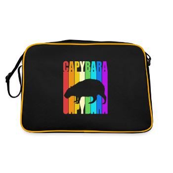Capybara - Retro Tasche - Schwarz/Gold - Hinten