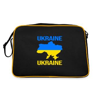 Ukraine - Retro Tasche - Schwarz/Gold - Hinten