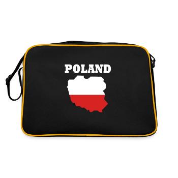 Polen Polnisch - Retro Tasche - Schwarz/Gold - Hinten