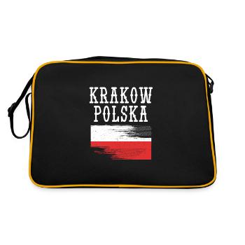 Polen Polnisch - Retro Tasche - Schwarz/Gold - Hinten