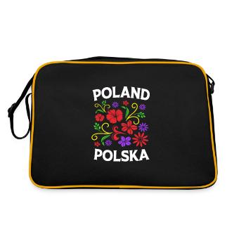 Polen Polnisch - Retro Tasche - Schwarz/Gold - Hinten